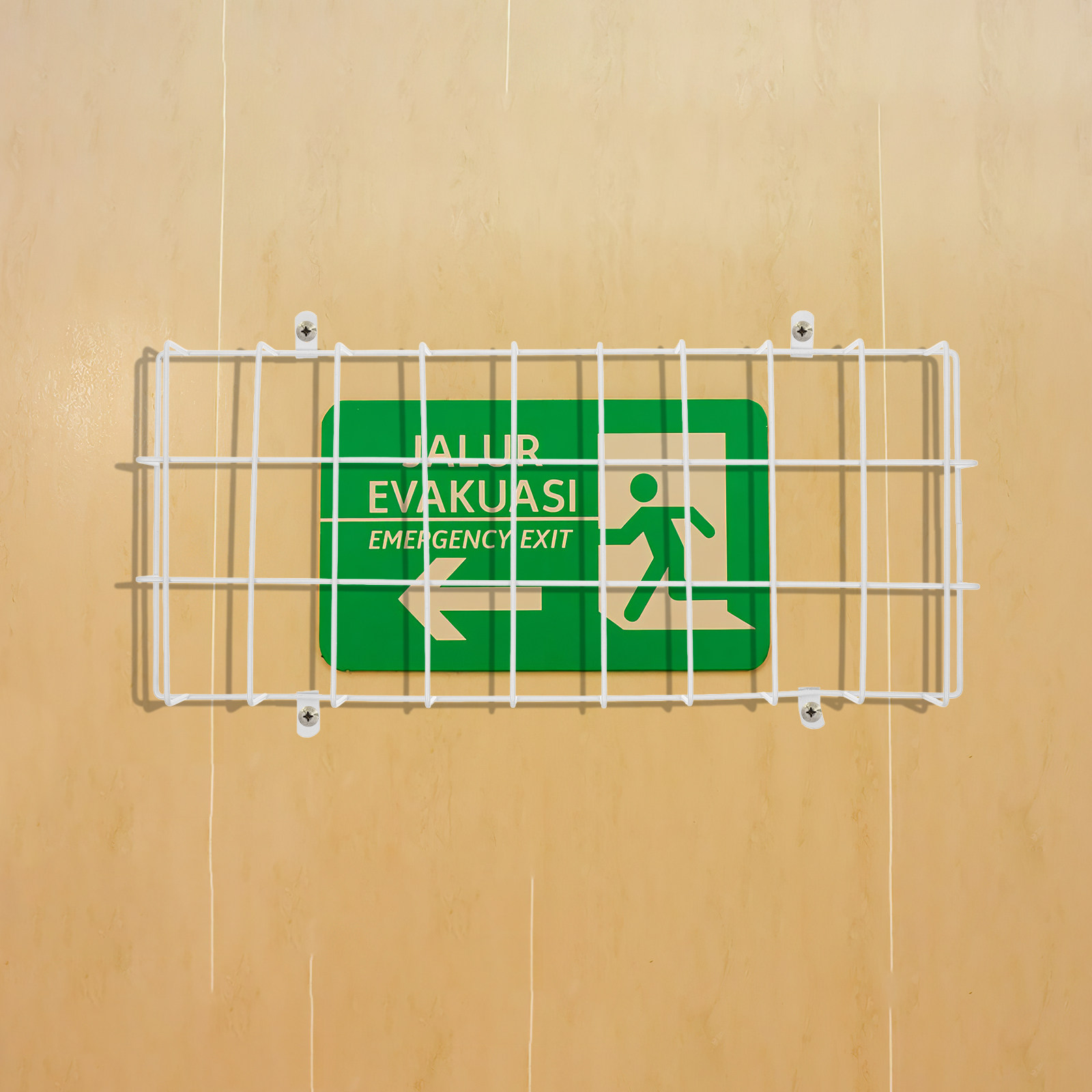 Emergency Exit Sign - 頑丈な出口標識保護ケージ、非常用照明システム用出口灯カバー、ジム、学校、オフィス用ワイヤーガード、耐衝撃性