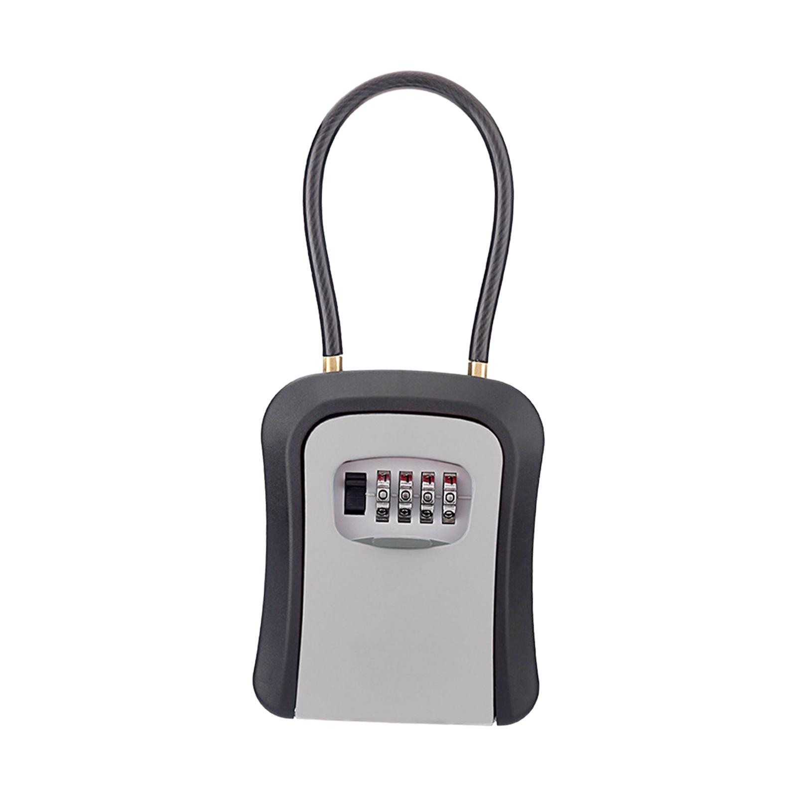 Lockbox Key Secure - キーロックボックス キーセキュリティボックス 取り外し可能なチェーン リセット可能なコード 耐候性 フェンスの手すり用