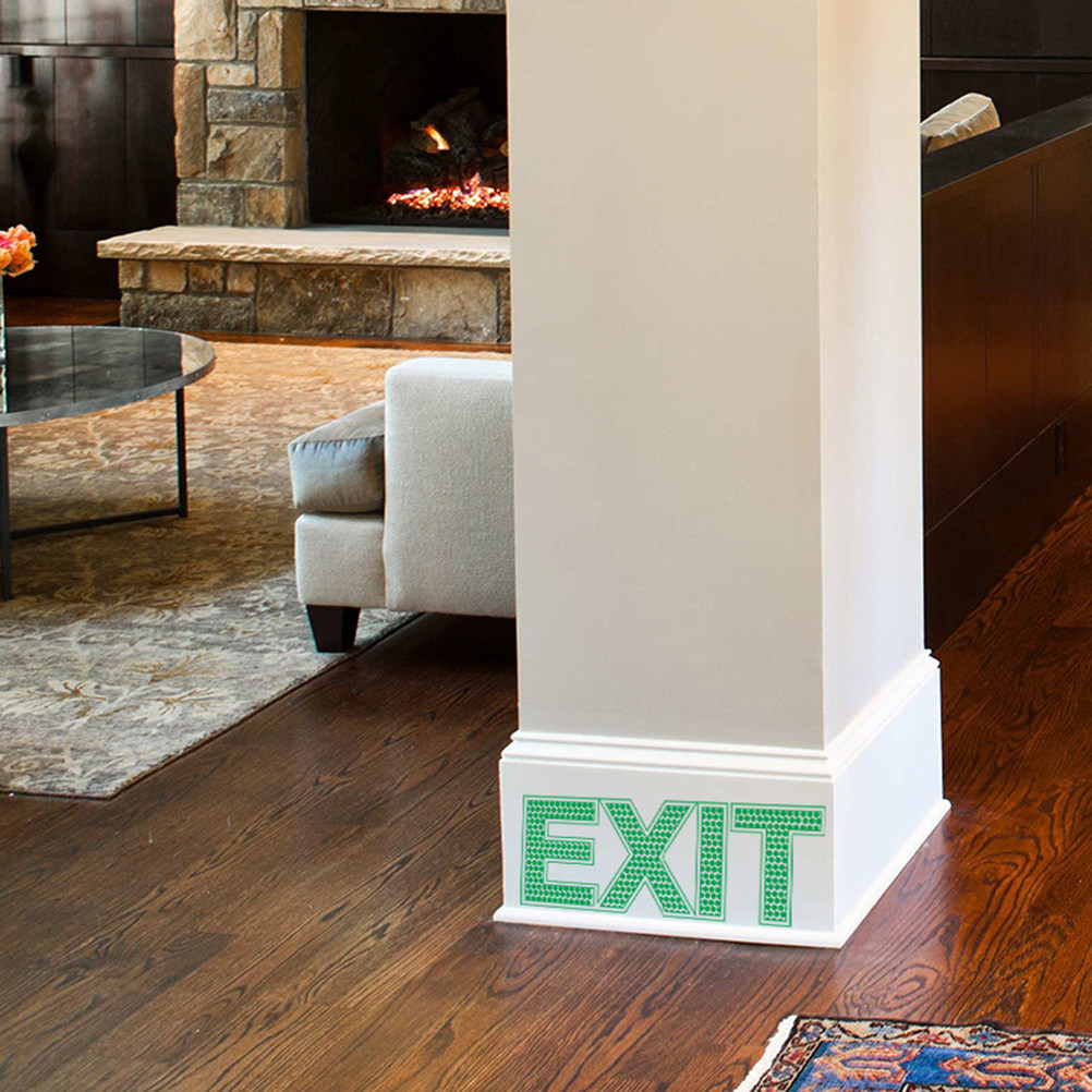 Emergency Exit Sign - 発光式避難口ウォールステッカー、暗闇で光る安全標識（緊急事態、オフィス、学校、小売店、家庭、バー、ホテル用）