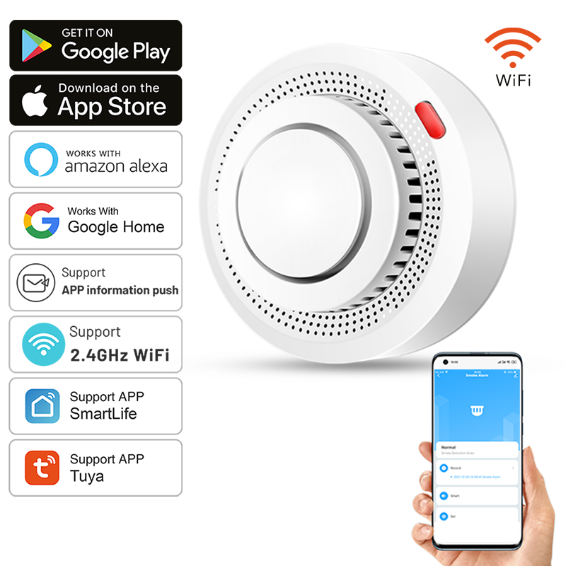 Tuya スマート WiFi 煙センサー防火煙探知機 85d - Smoke Detector Interconnected のレビューと価格