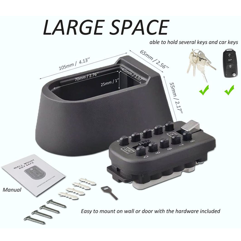 キーロックボックス 壁掛け式 プッシュボタン式 キーセーフ収 - Lockbox Key Secure のレビューと価格