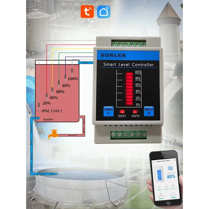 KONLEN水位センサー WIFI水槽レベルコントローラー  - Water Alarm Sensor のレビューと価格