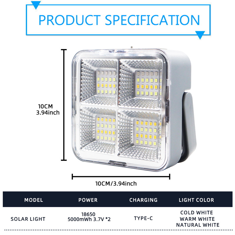 充電式LEDソーラー街路灯LED屋外投光器Type-C US - Power Outage Light のレビューと価格