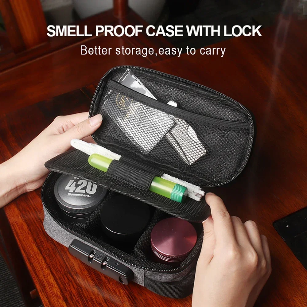 コンビネーションロック防臭バッグ防水スムーズなジッパー無臭収 - Medicine Cabinet Lock のレビューと価格