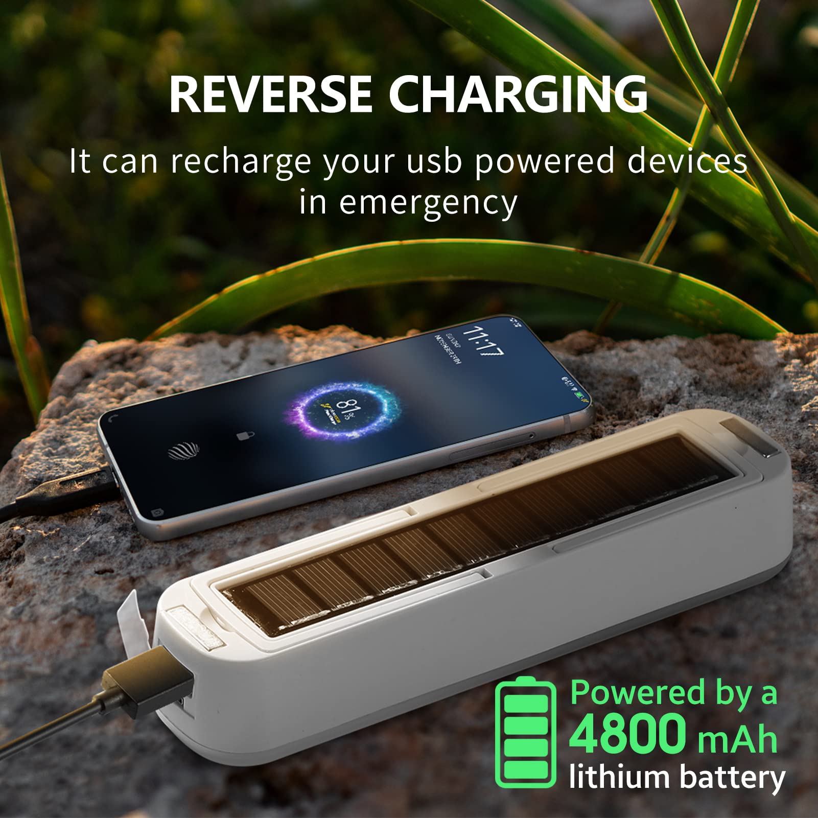 充電式ソーラーランタン,4800mAh,3つの照明モード,磁 - Power Outage Light のレビューと価格