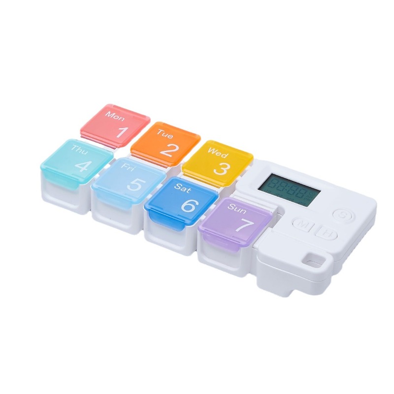 薬箱オーガナイザー 薬リマインダーアラーム付き 週間大容量ビ - Medicine Cabinet Lock のレビューと価格
